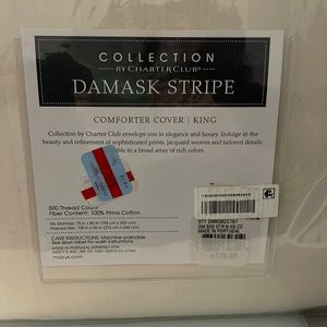 New Damask Stripe King Comforter Cover